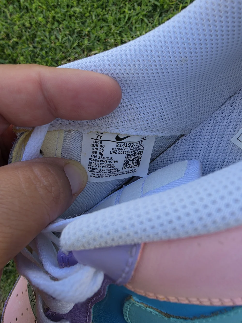 Nike Air Force 1 Custom Shoes Pastel Paradise Easter Green Blue Unisex Size 7Y - Picture 2 of 7